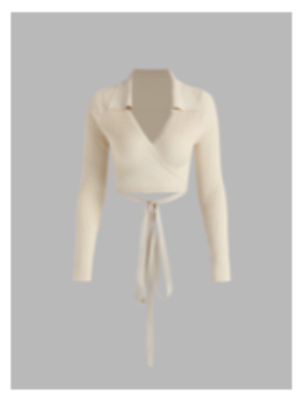 Cider Cream Wrap Collared Cropped Knit Cardigan